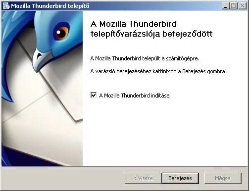 Thunderbird telepítése kész