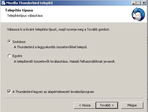 A thunderbird telepítési módja