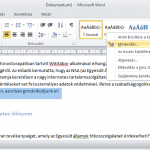 A stílus módosítása Word stílusbeállítások